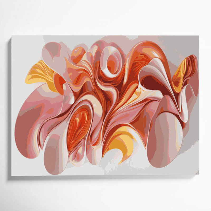 «Lyrical Abstraction», art mural sur toile grise, H 11 po x l 14 po