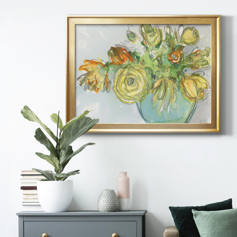 Toile encadrée de qualité supérieure Spring Spring, H 26,5 po x l 36,5 po x P 1 po, Cadre doré, Pas de tapis