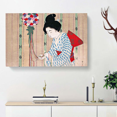 Blowing Wind by Mizuno Toshikata - Wrapped Canvas