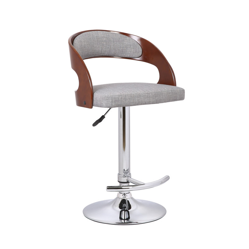 Swivel Upholstered Linen Adjustable Height Counter Stool