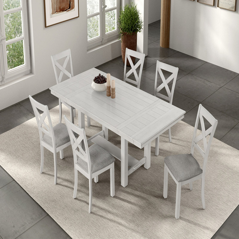 Table de salle à manger rustique en chêne blanc
