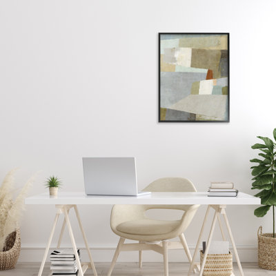 Causeway Neutral Geometrics Framed Giclee, design by Suzanne Nicoll