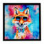 Hippie animal renard, impression sur métal encadrée