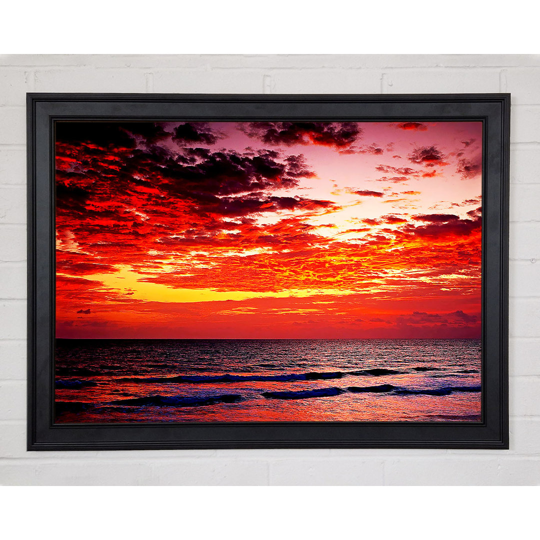 Gerahmtes Leinwandbild Lava Red Ocean Skies