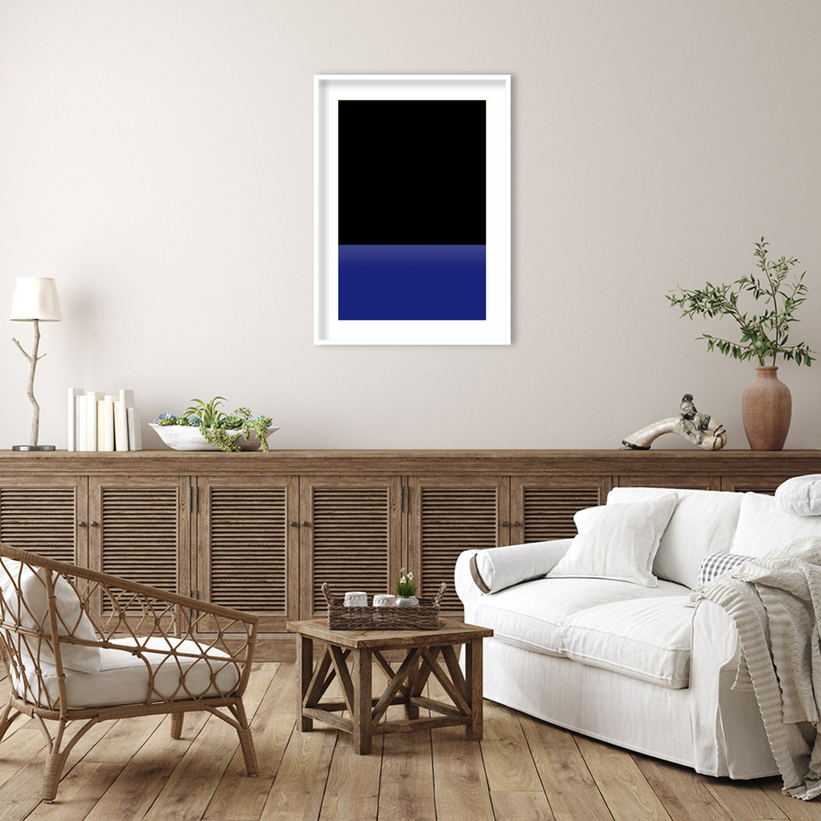 Lancey "Sea" Print by Alex Caminker, White, 41" H x 30" W