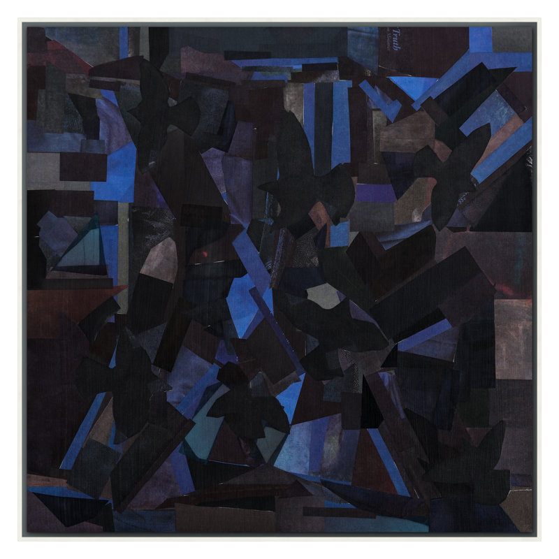 Separation of Light and Dark 2 Framed Oil Painting Print Canvas, 30" H x 30" W, White