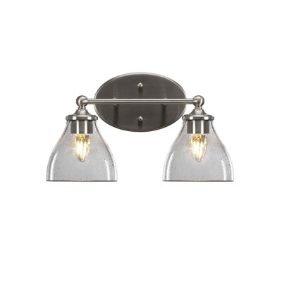 Aitkens Light Bath Bar Shown With 6.25" Clear Bubble Glass