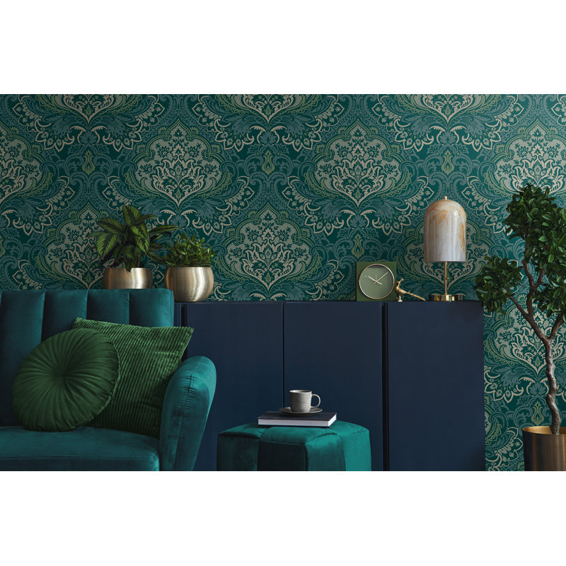 Rouleau floral Mantz, Vert