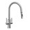 Industrial 2 Handle Pull-Down Kitchen Faucet, Angled Spout, Toggle Sprayer