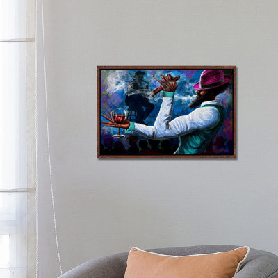 Cigars And Brandy by DionJa'y - Floater Frame Gallery-Wrapped Canvas Giclée on Canvas