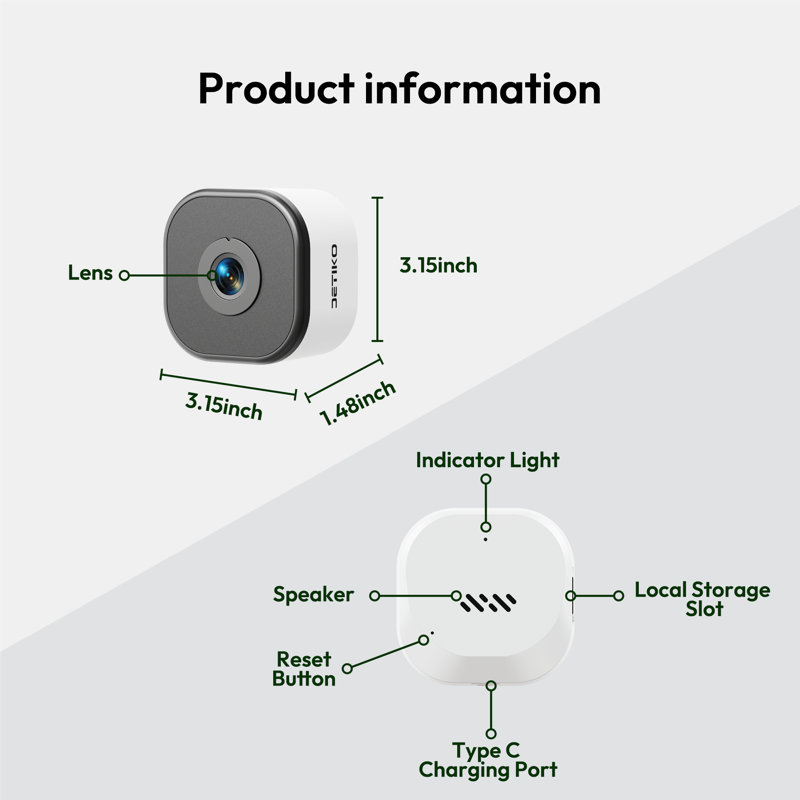2-Pack Smart Window Security Cameras With AI Motion Detection, 2K Full Color Night Vision, Emergency Alarm & Cloud Storage