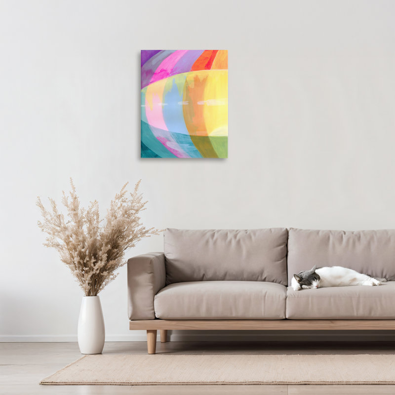 Toile abstraite Neon Flare, design par Grace Popp, H 20 po x l 16 po