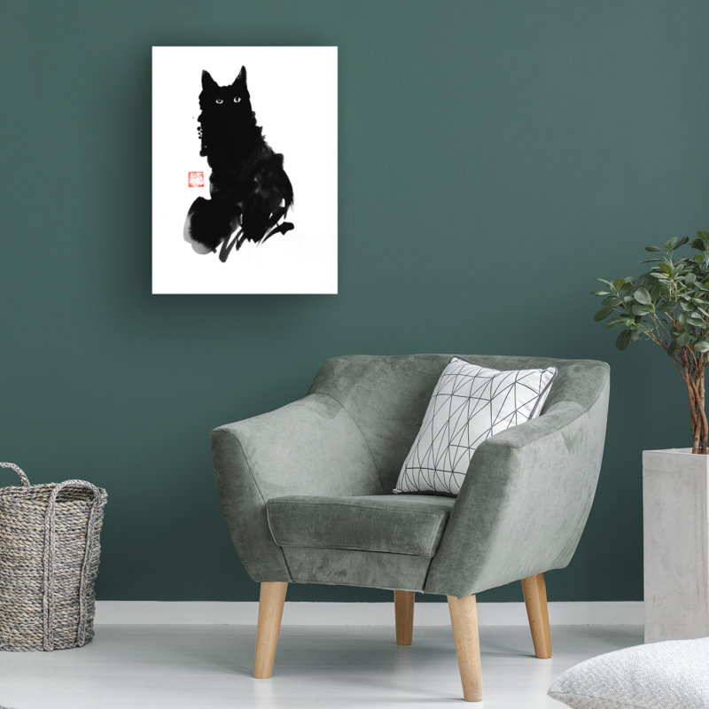 «Black Cat 02» par Pechane, impression sur toile tendue, H 24 po x l 18 po x P 2 po