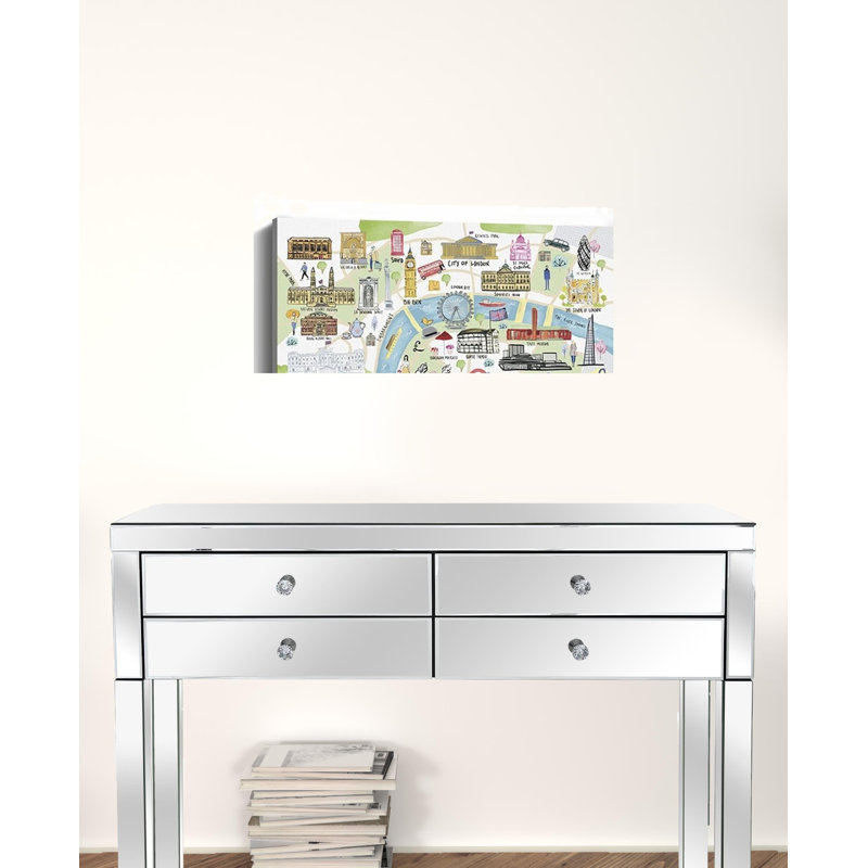 Fun Illustrated London Map Print Wall Art
