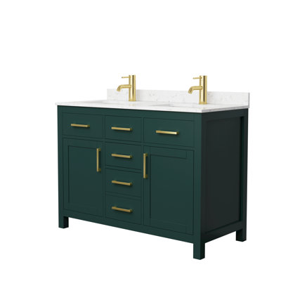 Beckett 48" Freestanding Double Bathroom Vanity with Cultured Marble Top