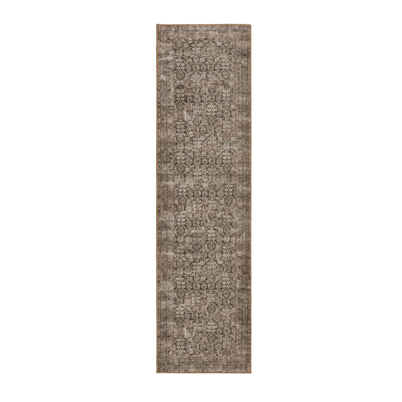 Vedehi Rectangle Corsham Oriental Machine Woven Jute/Sisal/Polyester Area Rug, Light Brown, Runner 2'6" x 9'6"