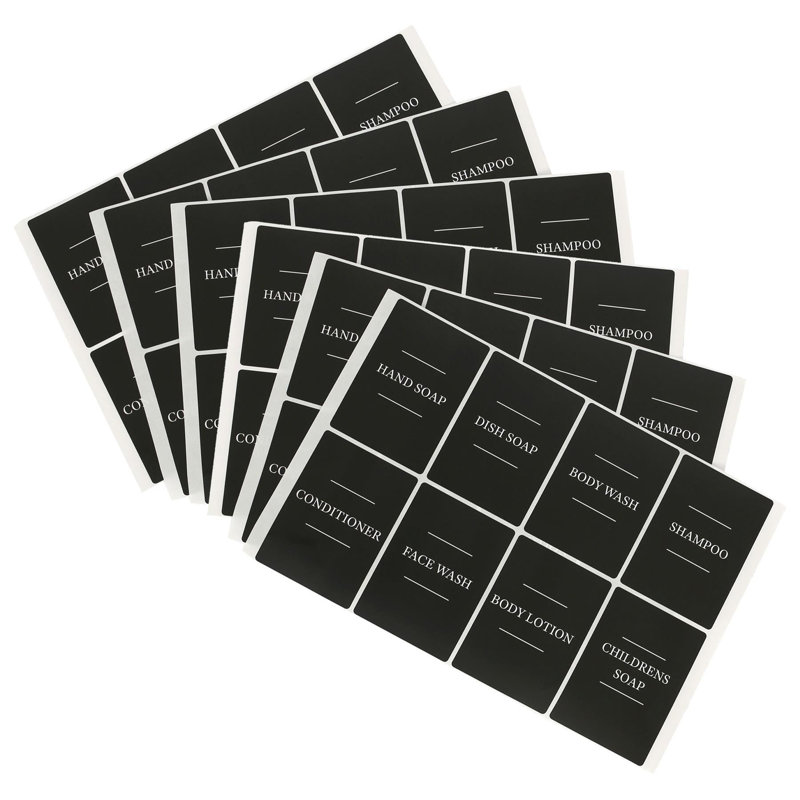 Soap Dispenser Labels - Pack of 6, Black