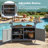 Foldable Outdoor Kitchen Island With Storage Cabinet, Lockable Wheels, And Towel Rack For Patio And Garden, Grey | Gift Idea-50395232