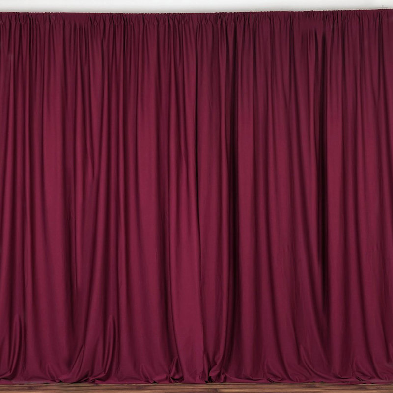 Antion Semi Sheer Curtain Single Panel, 56" x 108", Burgundy