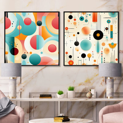 Jayceon - Ensemble de 2 collages de formes carrées abstraites