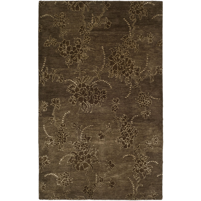 Floral Wool Hand Woven Area Rug, Rectangle 229 x 290cm