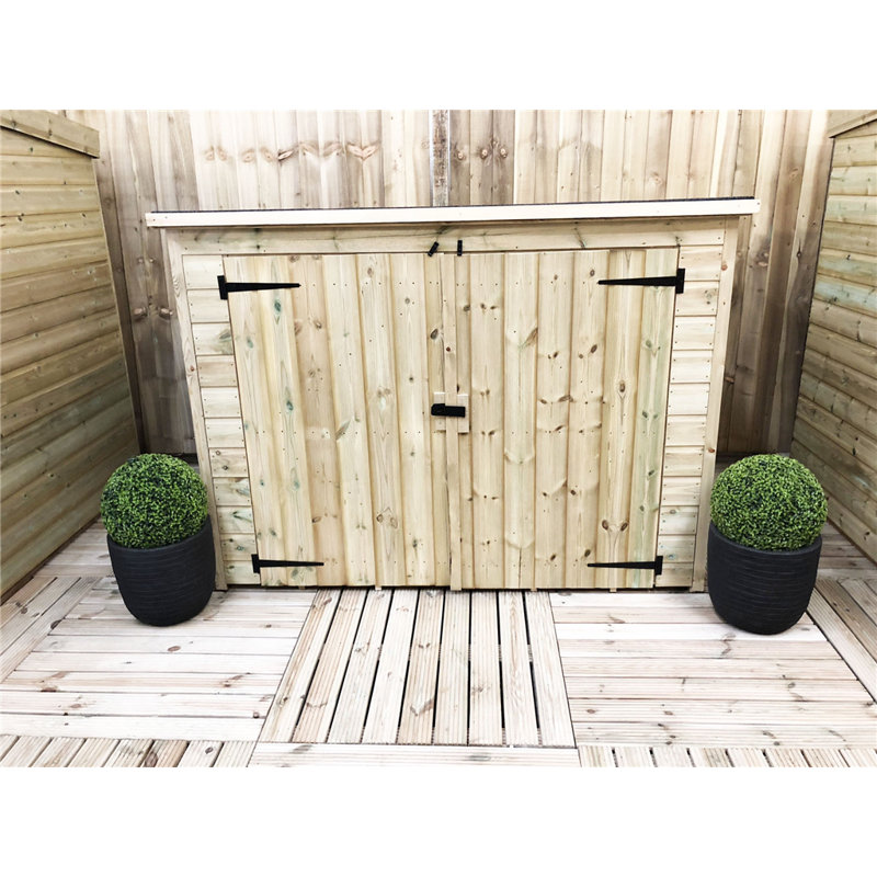 Marlborough 8 X 2 Pressure Treated Tongue And Groove Bike Store With Double Doors