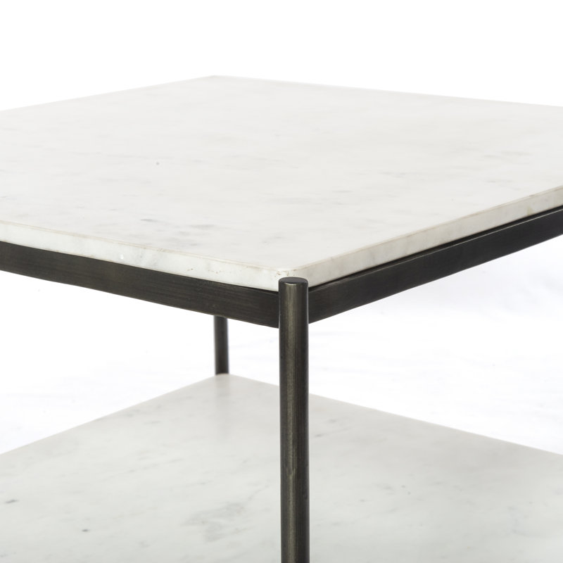Felix Marble Coffee Table, Hammered Gray
