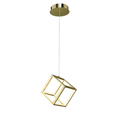 Eburnean Modern Gold LED Square Pendant