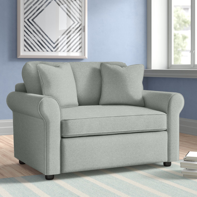 Fauteuil convertible de 54 po de largeur Warrington, Tissu performance colombe Indy
