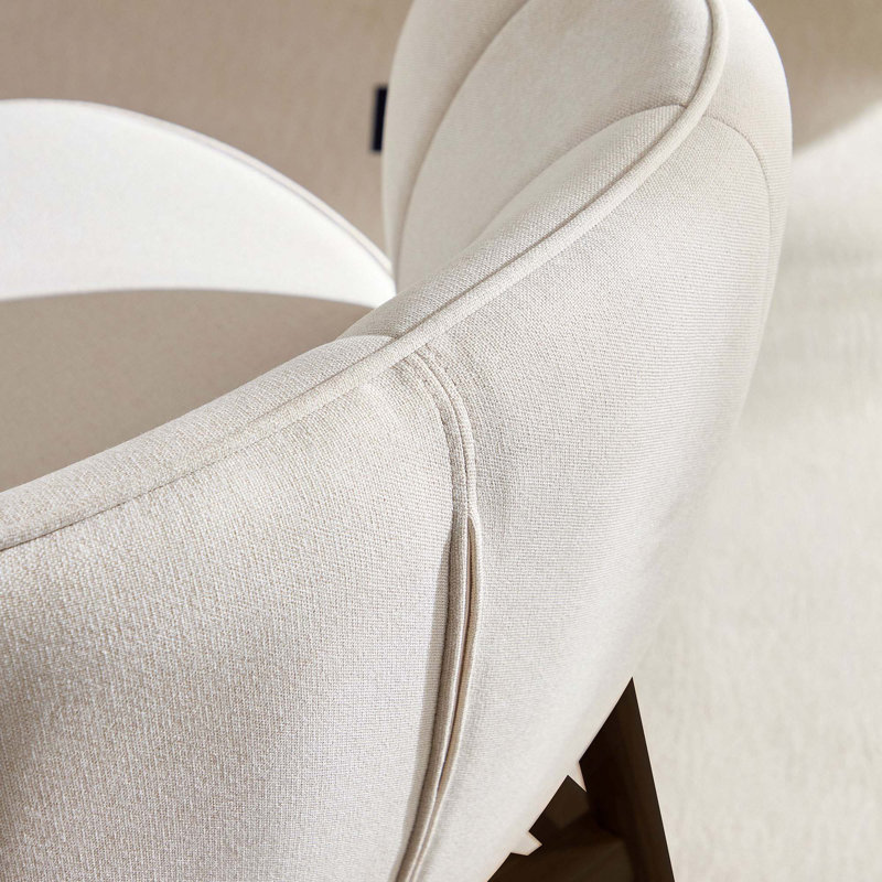 Méridienne moderne, méridienne rembourrée avec structure en bois, coussin épais, revêtement avec pieds en bois massif