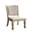 2 chaises de salle à manger, blanc antique et tissu rembourré, garniture cloutée décorative pour pièce, rembourrées, structure