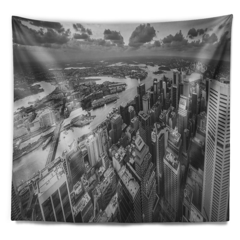 Tapisserie panorama cityscape sydney city skyscrapers, H 50 po x l 60 po