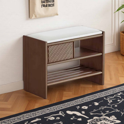 European style entry shoe storage bench