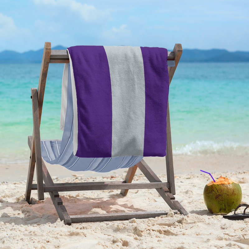 Colorado Lightweight Beach Towel, Purple/Silver/Purple, Microfiber