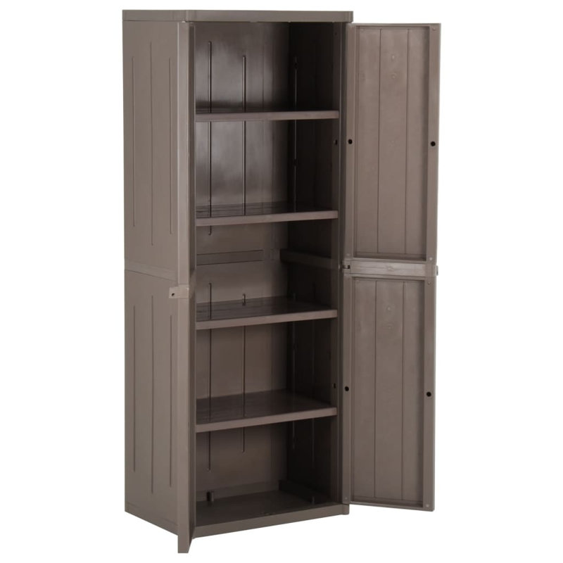 Mandaree 100% PP (polypropylene) With Rattan Look Single Storage Cabinet ( 172cm H x 65cm W x 45cm D), Brown