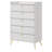 White 5-Drawer Chest with Pull Handles