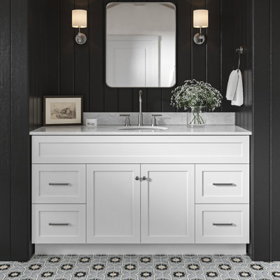 Partham 61'' Single Bathroom Vanity with Carrara Marble Top