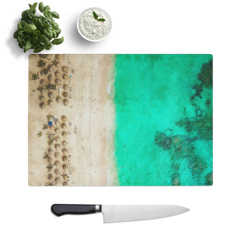 Tiki Beach in the Dominican Republic Chopping Board, 0.4cm H x 28.5cm W x 39cm L