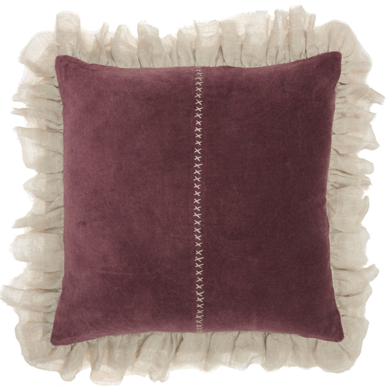  Housse de coussin carré et insert, Bourgogne