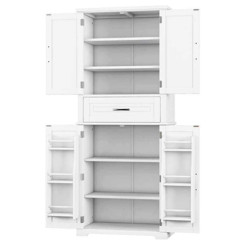 Rangement pour salle de bain - Tablette ajustable, blanc, basculant, armoire à glissières blanche avec grand panneau, tiroir