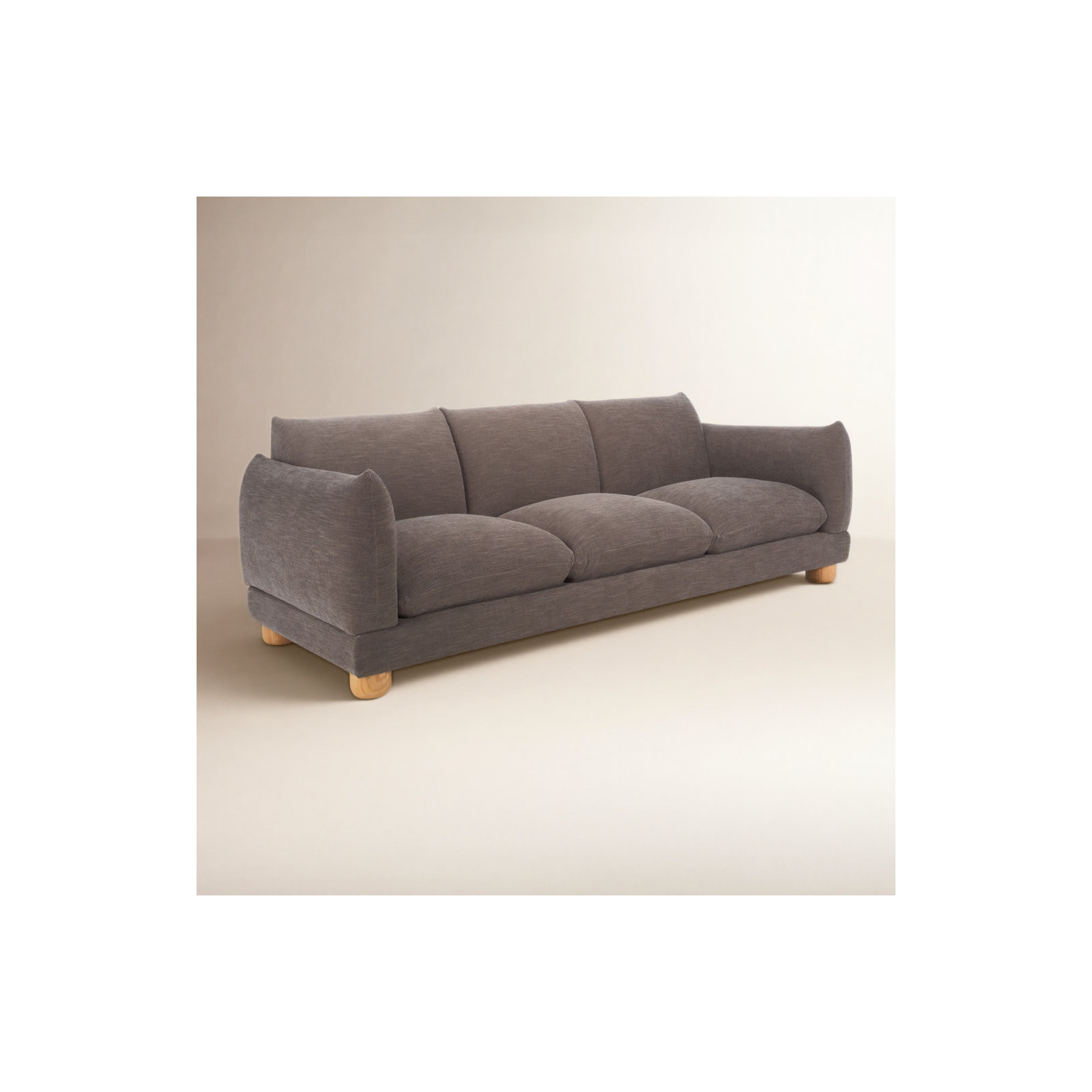 Chelse 89" Upholstered Sofa, Dark Brown Chenille