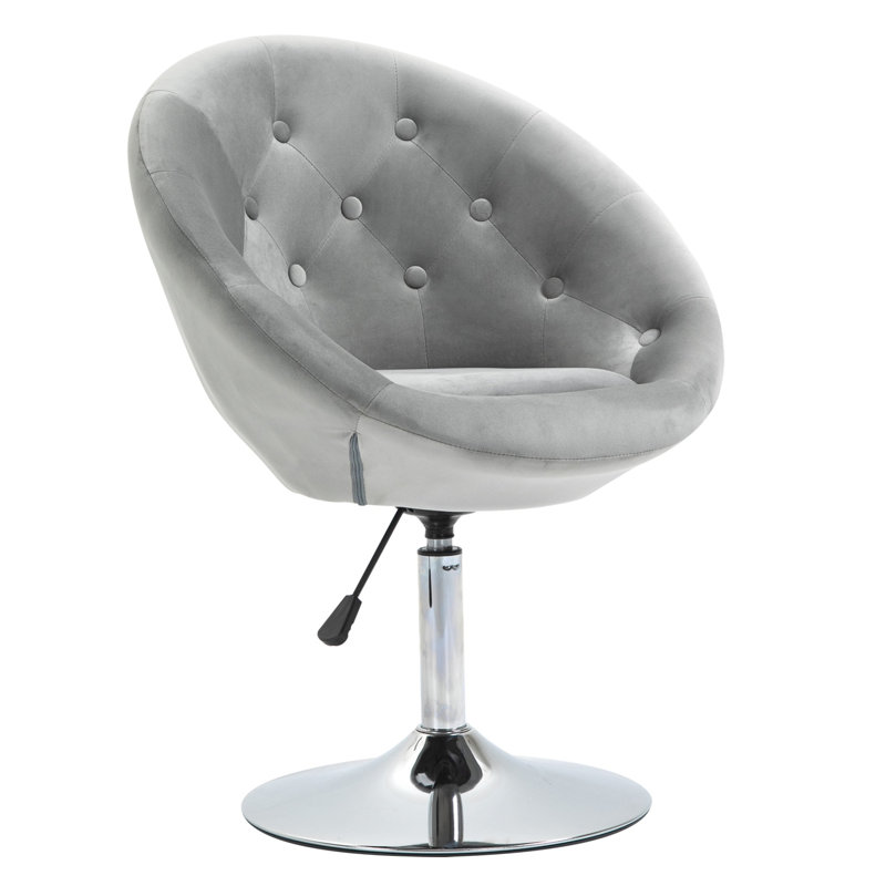 Danaira Upholstered Swivel Armchair, Gray Fabric incorrect