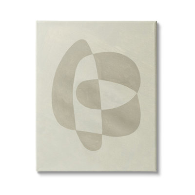 Abstrait rond de forme contrastée beige, arrangement brun clair, estampe numérique encadrée, art texturé par Emma Caroline