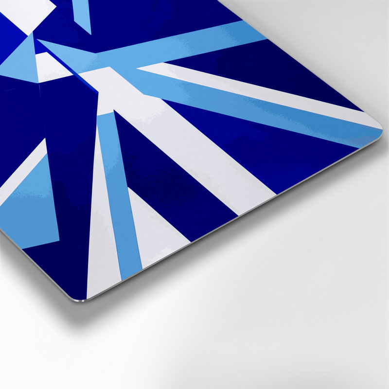 Art mural rigide en métal bleu 35, H 20 po x l 24 po