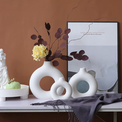 Elsia 3 Piece Handmade Ceramic Table Vase