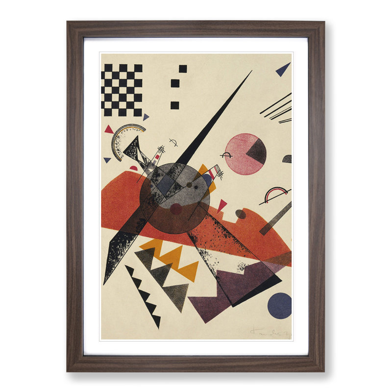 Composition Vol.3 by Wassily Kandinsky - Picture Frame Graphic Art, Walnut Framed, 48cm H x 36cm W x 2cm D