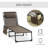 Reclining Chaise Lounge Chair - Folding Portable Sun Lounger, Adjustable Backrest + Removable Pillow Brown