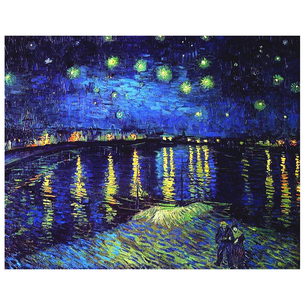 Leinwandbild - Gemälde „Starry Night over the Rhone” von Vincent Van Gogh