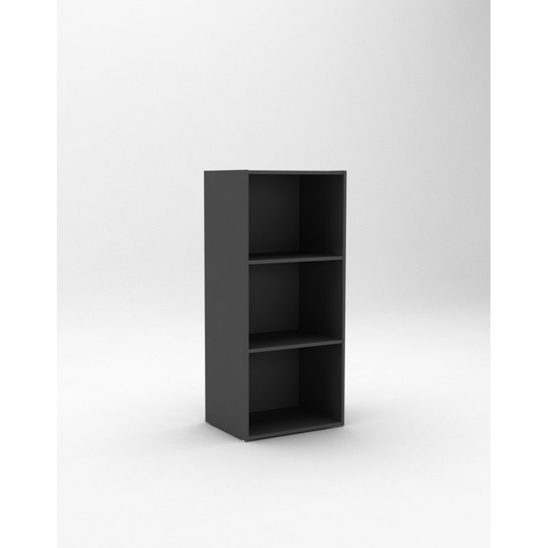  Bibliothèque à 3 niveaux avec tablettes ouvertes - Bois d'ingénierie à haute densité, l 15,9 po x P 11,8 po x H 35,7 po