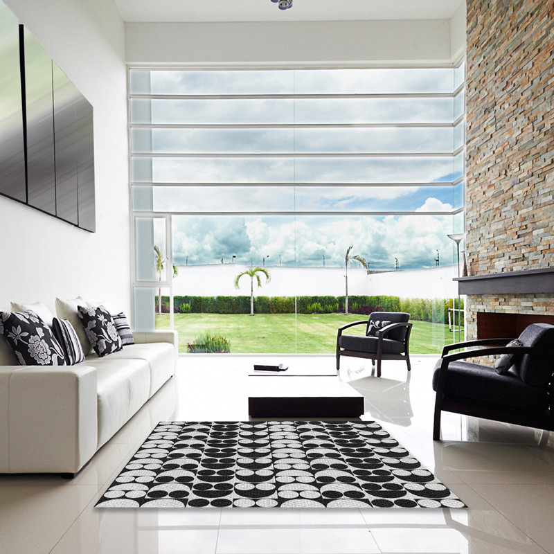 Renard Non disponible noir/blanc cassé Tapis décoratif, Carré 4 pi